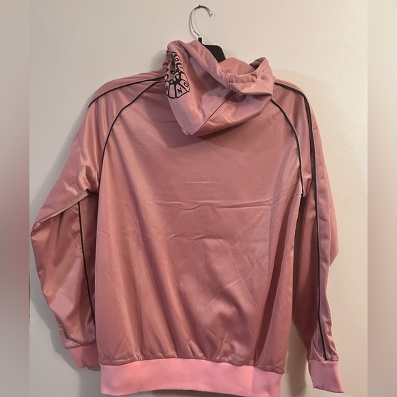 Stepper Full Zip Hooded Track Jacket Pink Brown “Foot On Neck” Size Large - Picture 10 of 10